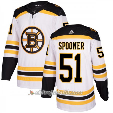 Män Ishockey Boston Bruins Tröja Ryan Spooner 51 Adidas 2017-2018 Vit Authentic